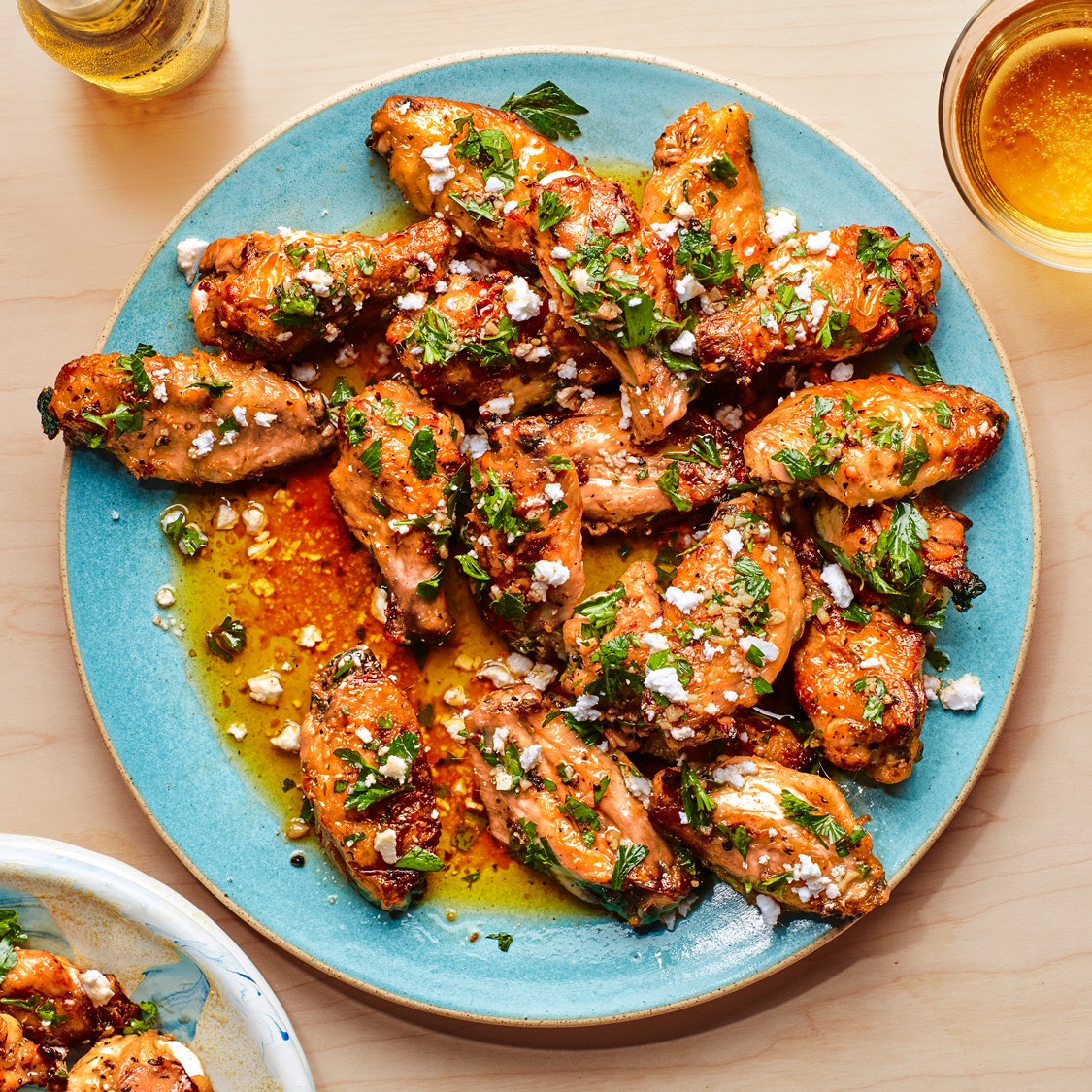 Greek Wings With Lemon and Feta