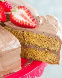 Healthy Yellow Cake with Chocolate Frosting