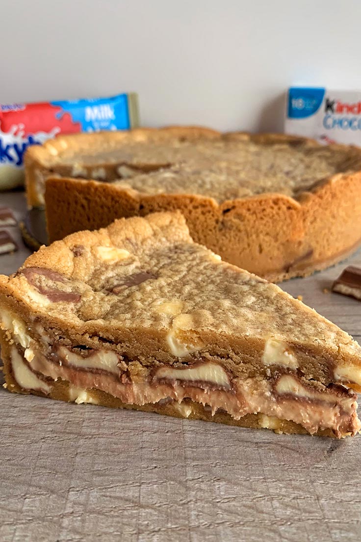 Kinder Stuffed Cookie Pie