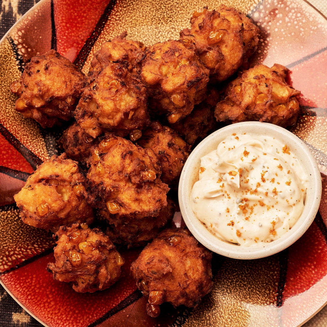 Corn and Crab Beignets With Yaji Aioli