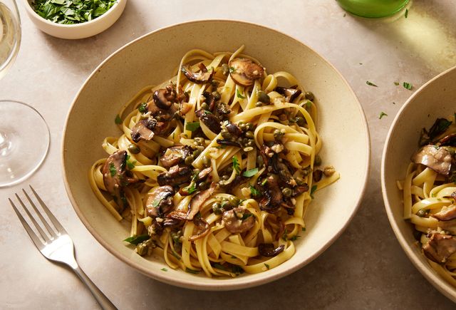 Mushroom Piccata Pasta